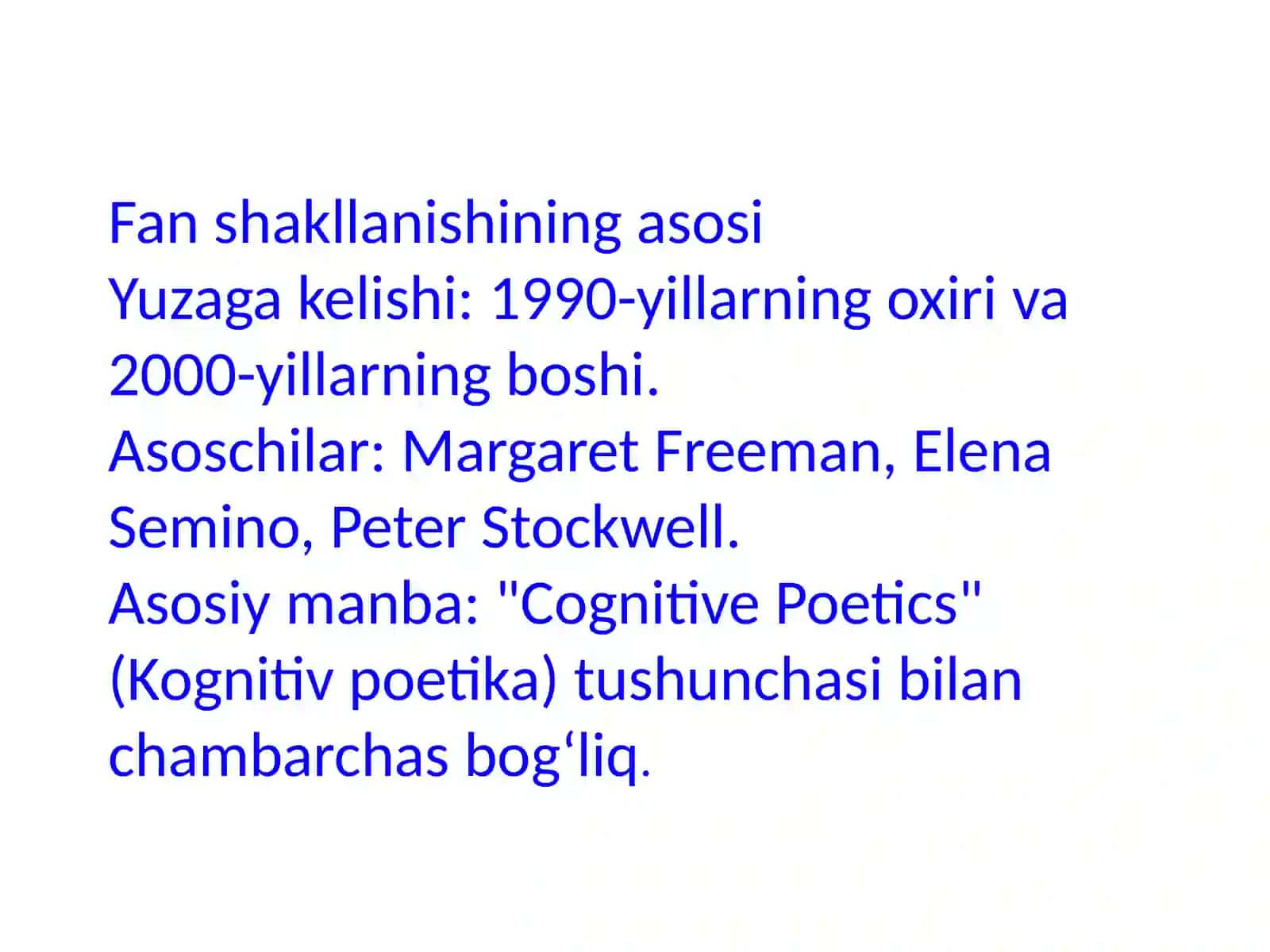 Kognitiv stilistika: Til, Tafakkur va Matn talqini 3