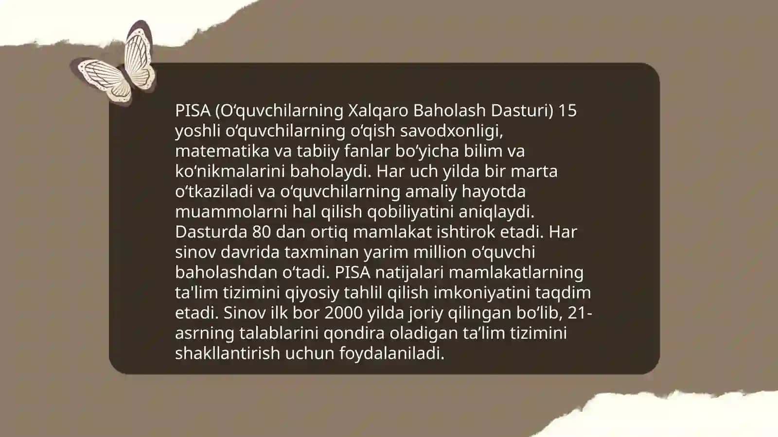 PISA (O‘quvchilarning Xalqaro Baholash Dasturi) 3