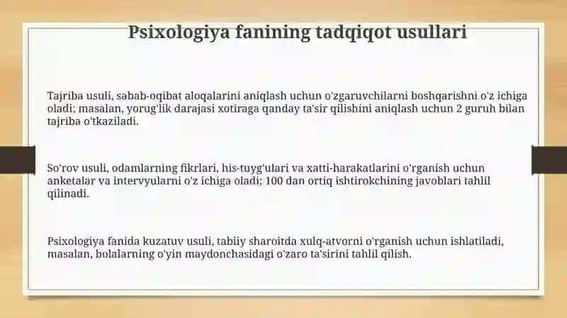 Psixologiyaning tadqiqot metodlari va tarmoqlari 3