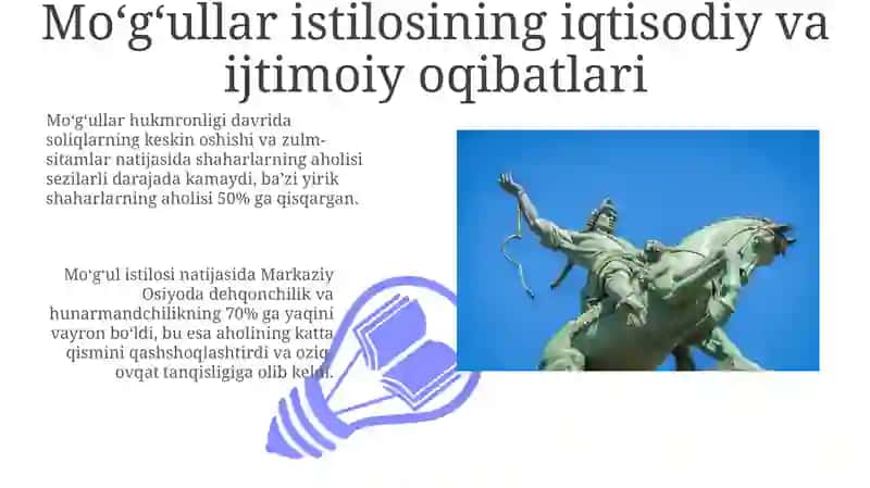 Oʻrta Osiyoga moʻgʻullar bosqini va unga qarshi kurash 3