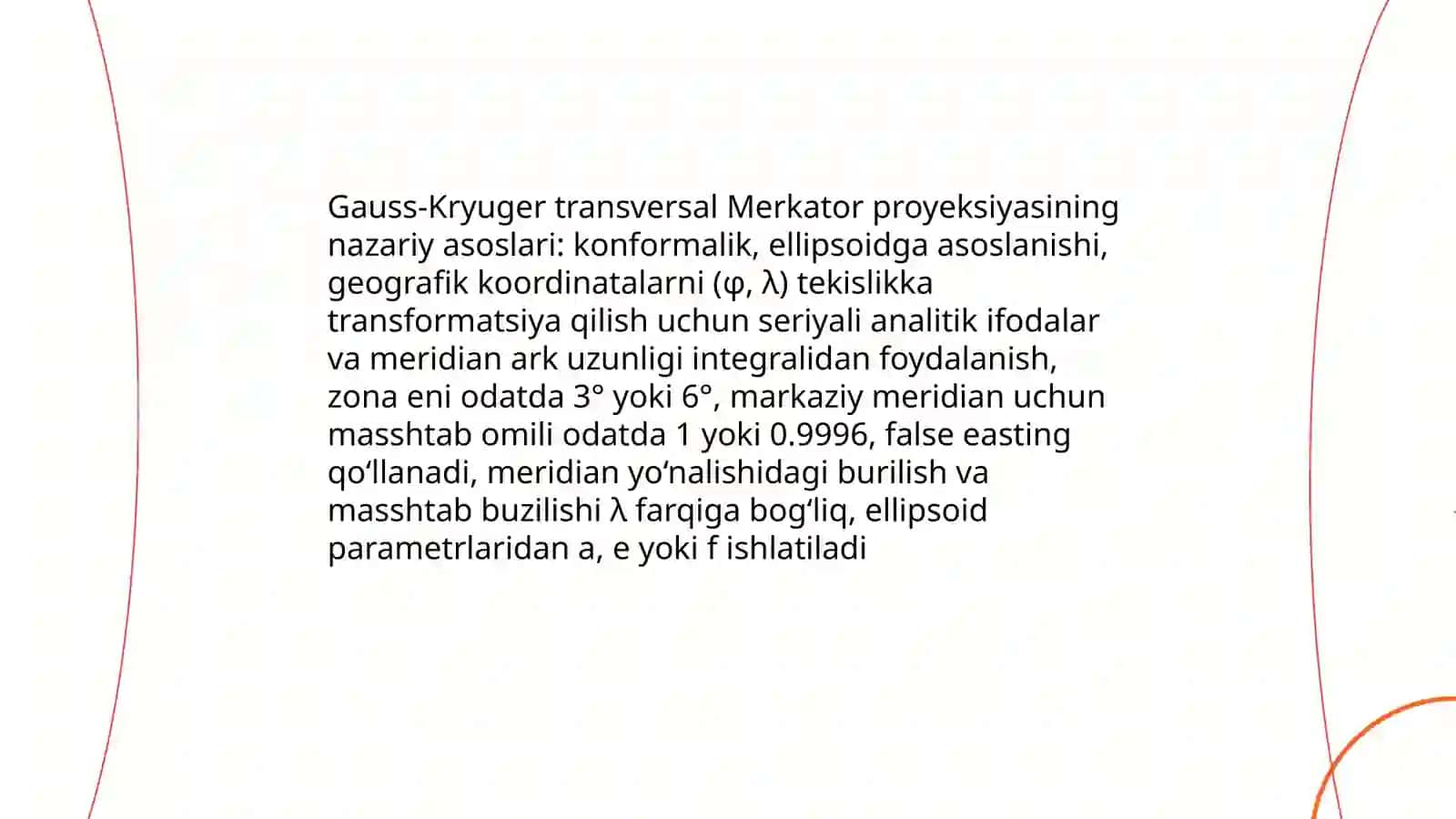 Gauss-Kryuger proyeksiyasining nazariy asoslari 3