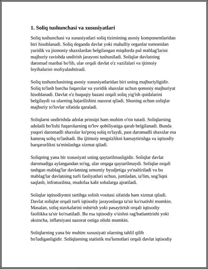 SOLIQLAR, ULARNING VAZIFALARI VA TURLARI 3