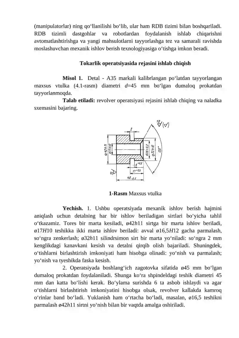 Detallar to‘plamiga ishlov berish uchun tokarlik stanogi 3