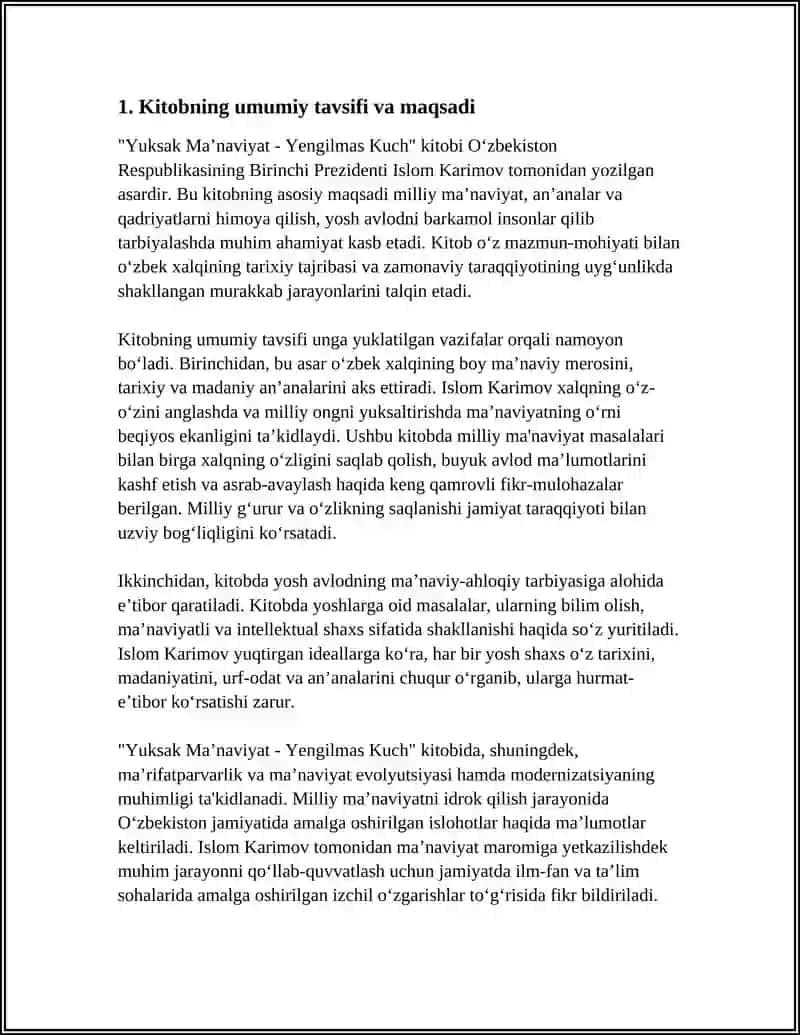YUKSAK MAʼNAVIYAT YENGILMAS KUCH KITOBI HAQIDA 3