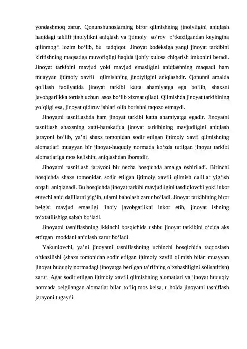 Jinoyat tarkibi tushunchasi va ahamiyati 3