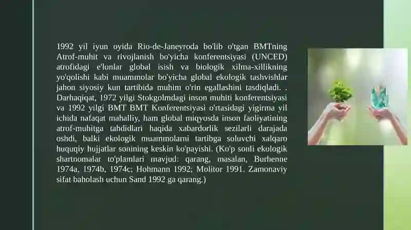 Atrof-muhit va taraqqiyot bo’yicha Rio deklaratsiyasi (TAQDIMOT) 3