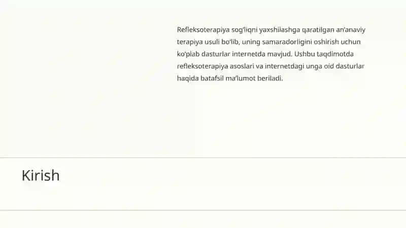 Internet tarmog‘ida refleksoterapiyaga oid dasturlar to‘g‘risida 3