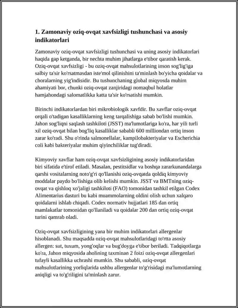 ZAMONAVIY OZIQ OVQAT XAVFSIZLIGI VA INSON OVQATLANISHINI TA'MINLASH STRATEGIYASI 3