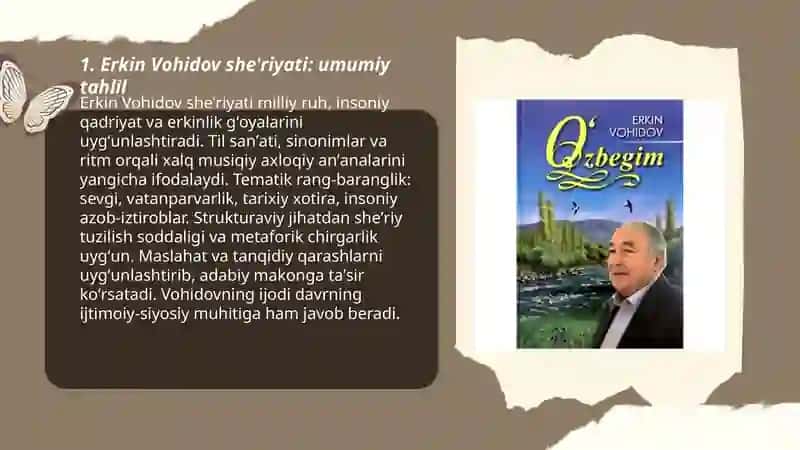 Erkin Vohidov she'riyati 3