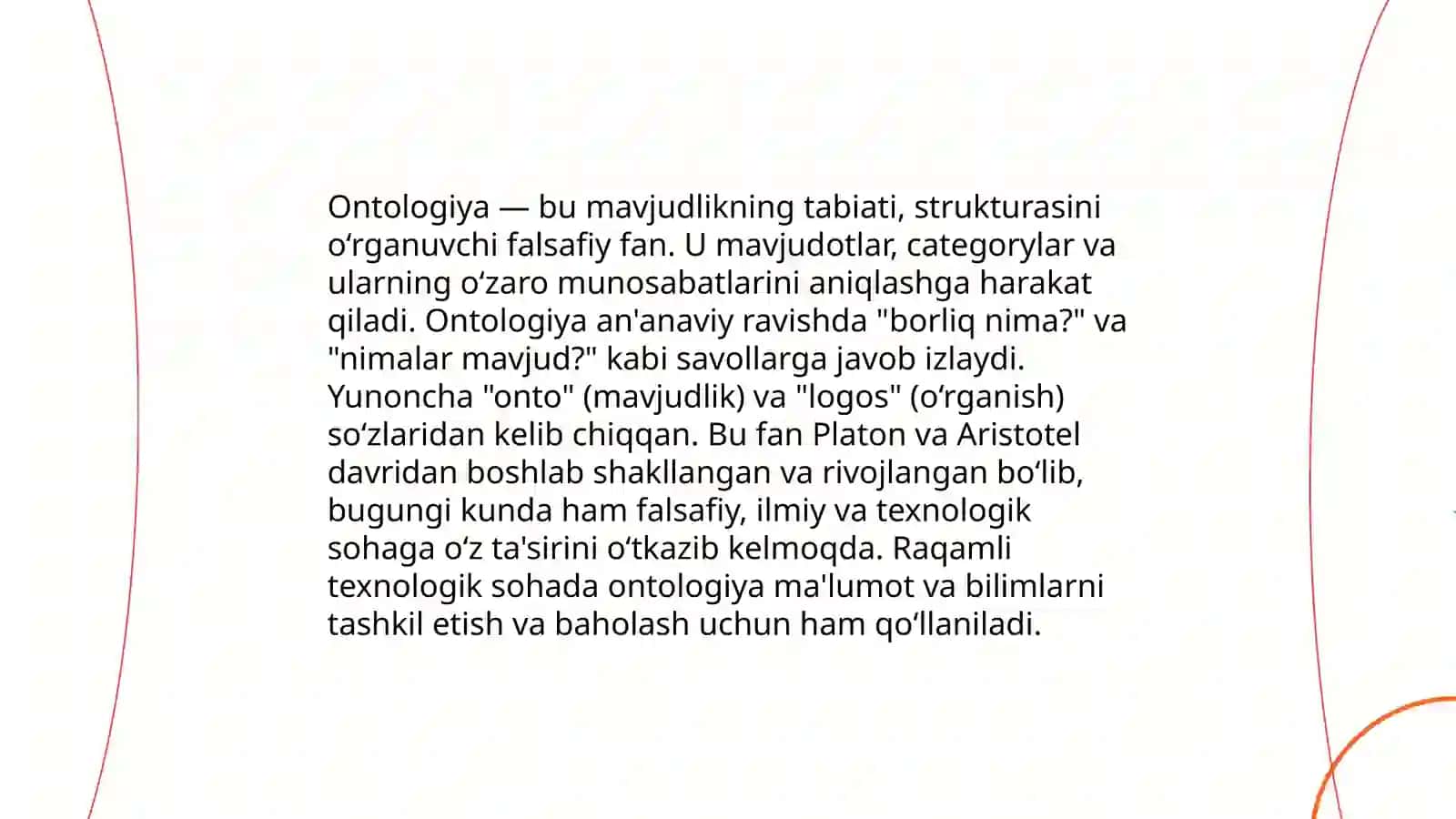 Ontologiyaning asosiy tushunchalari va masalalari 3