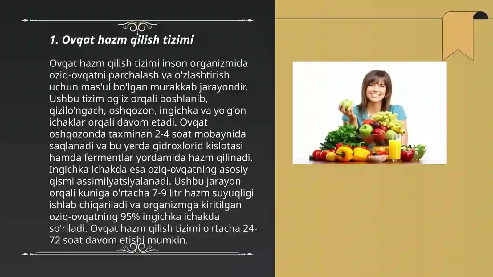 Ovqatlanish bilan bog’liq fiziologik sistemalar 3