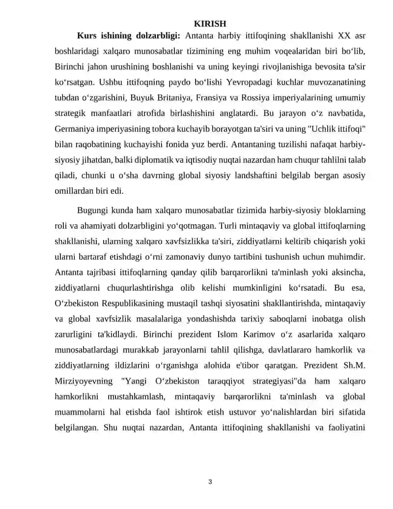 "ANTANTA HARBIY ITTIFOQINING TUZILISHI" 3