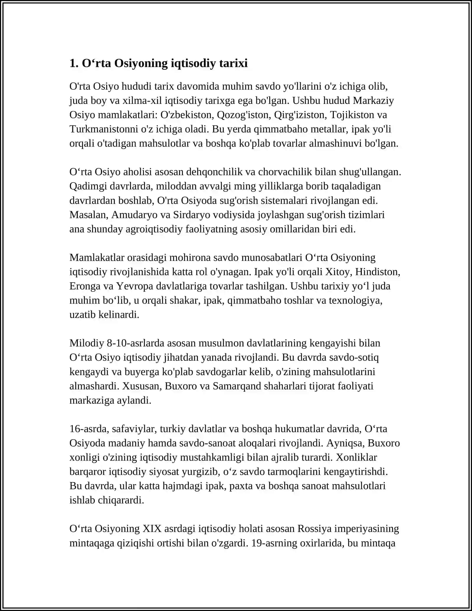 IX-XVI asrlarda Oʻrta Osiyodagi iqtisodiy qarashlar va gʻoyalar 3