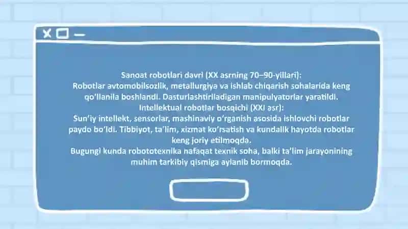Zamonaviy “Robototexnika” to‘plamlarining imkoniyatlari 3