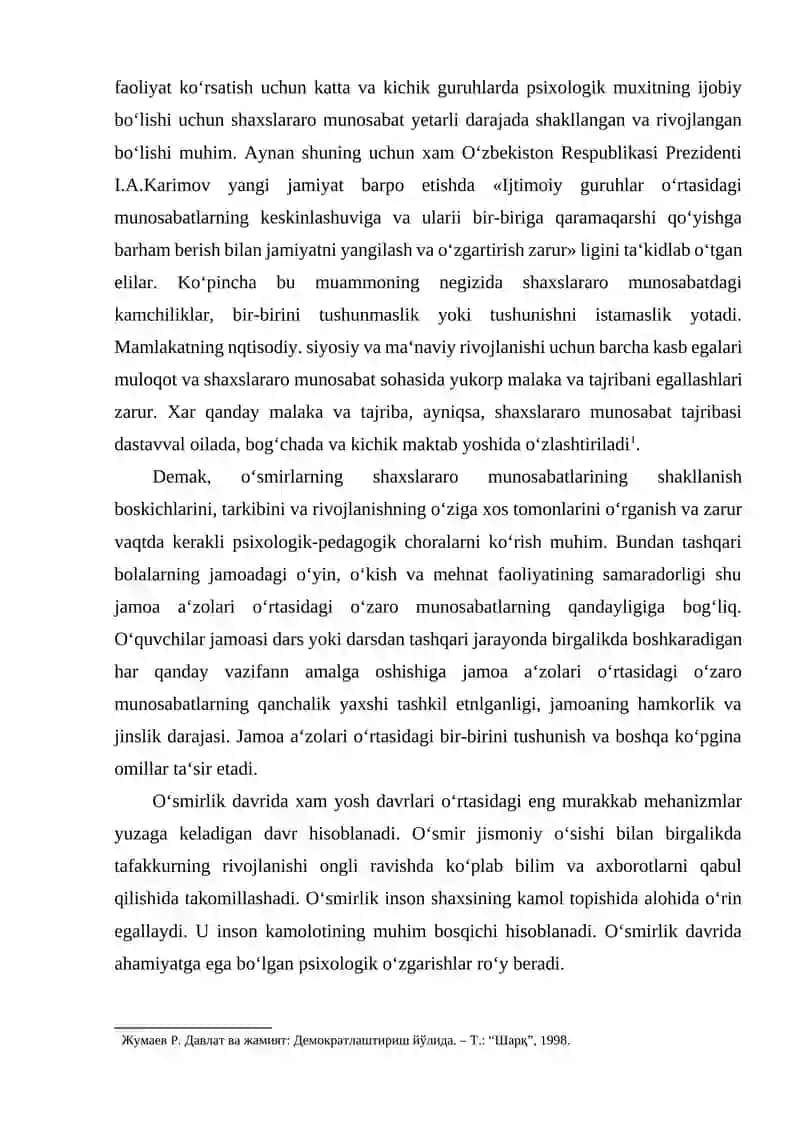 YOSHLAR HAYOTIDA SHAXSLARARO MUNOSABATLAR MUAMMOLARI 3