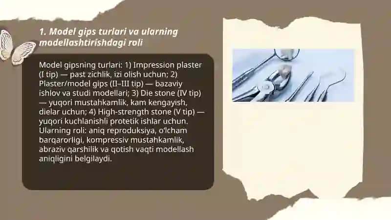 Stomatologiya laboratoriyasida ishlatiladigan yordamchi xom ashyolar tasnifi 3