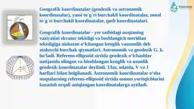 Geodeziyada Koordinatalar Sistema 3