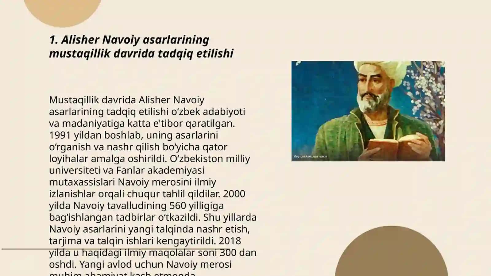 Alisher Navoiy ijodining istiqlol yillarida o'rganilishi 3