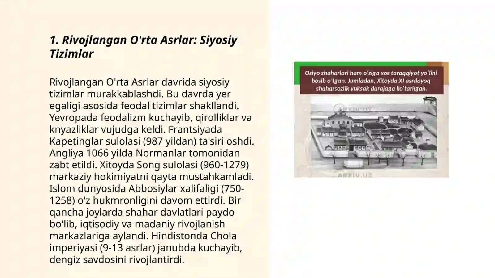 Rivojlangan O'rta Asrlarda Osiyo va Afrika Mamlakatlari Mening Nigohimda 3