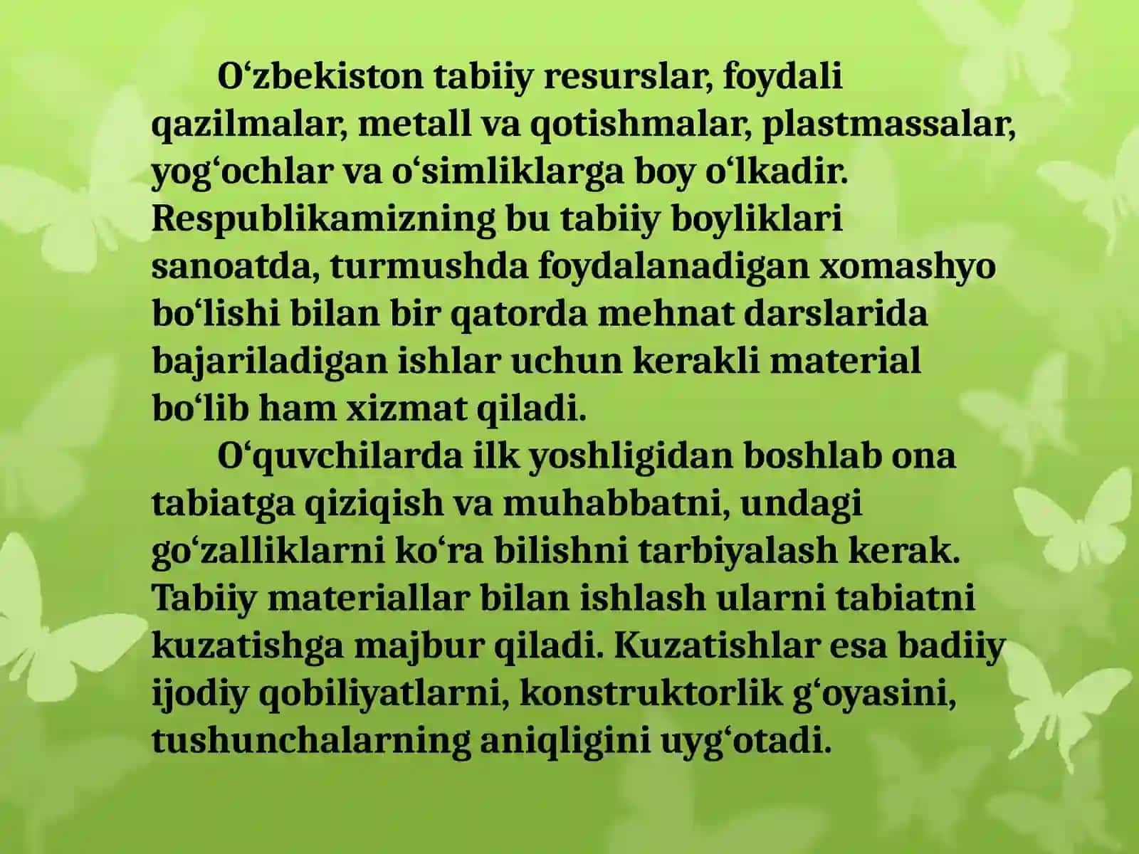 Turlivatabiiymateriallar bilan ishlash darslarini tashkil etish metodikasi 3