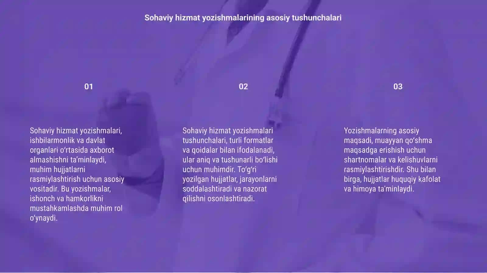 Sohaviy hizmat yozishmalari 3