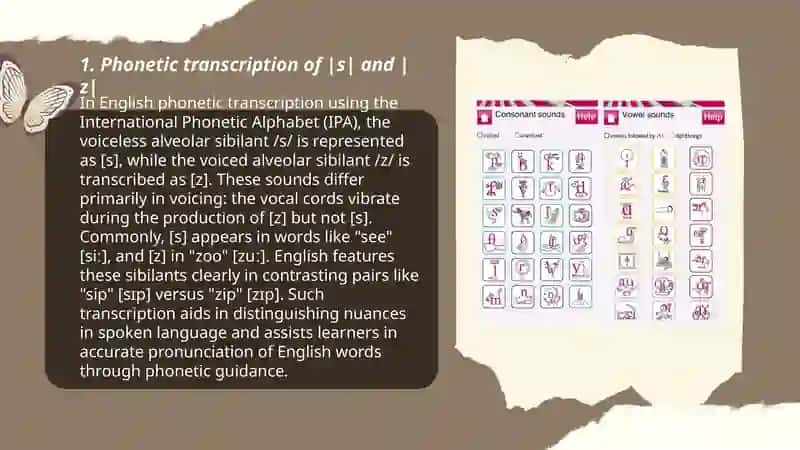 The consonant sounds |s | and |z | 3