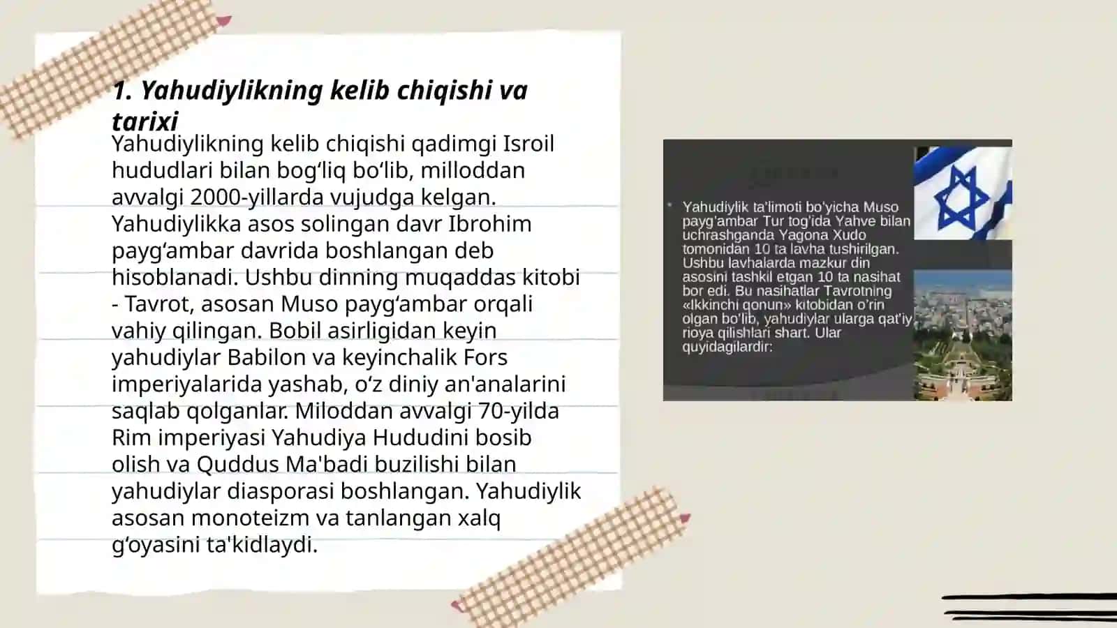Yahudiylik dini taʼlimoti,anʼana va marosimlari 3