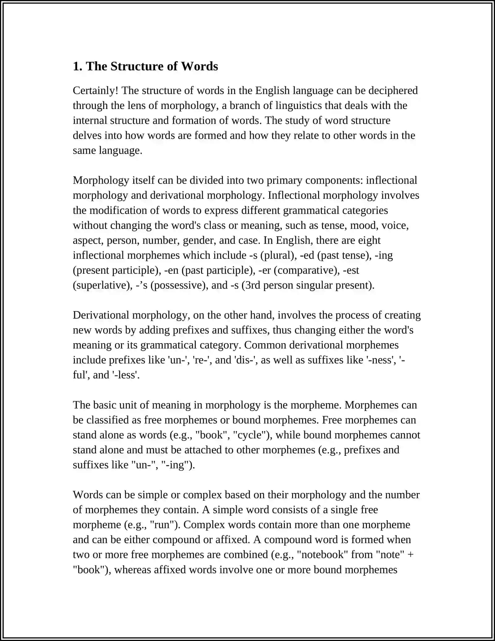 MORPHOLOGICAL SYSTEM OF THE WORD MAVZUSIGA MURAKKAB REJALI REFERAT YOZISH 3