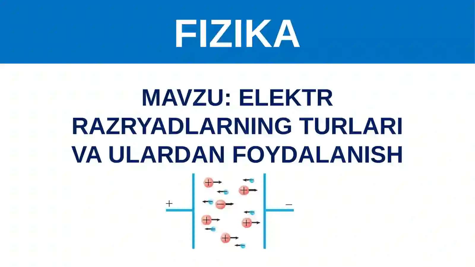 ELEKTR RAZRYADLARNING TURLARI VA ULARDAN FOYDALANISH 3