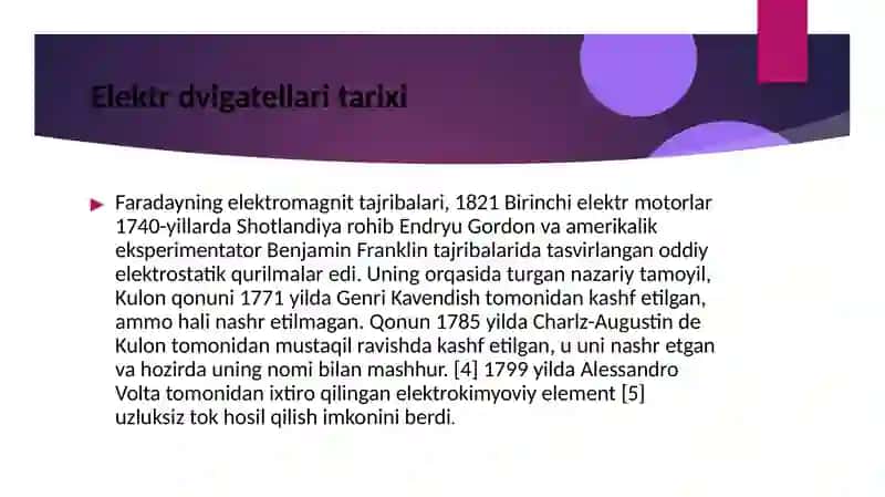 ELEKTR MASHINALARNING RIVOJLANISH  TARIXI 3