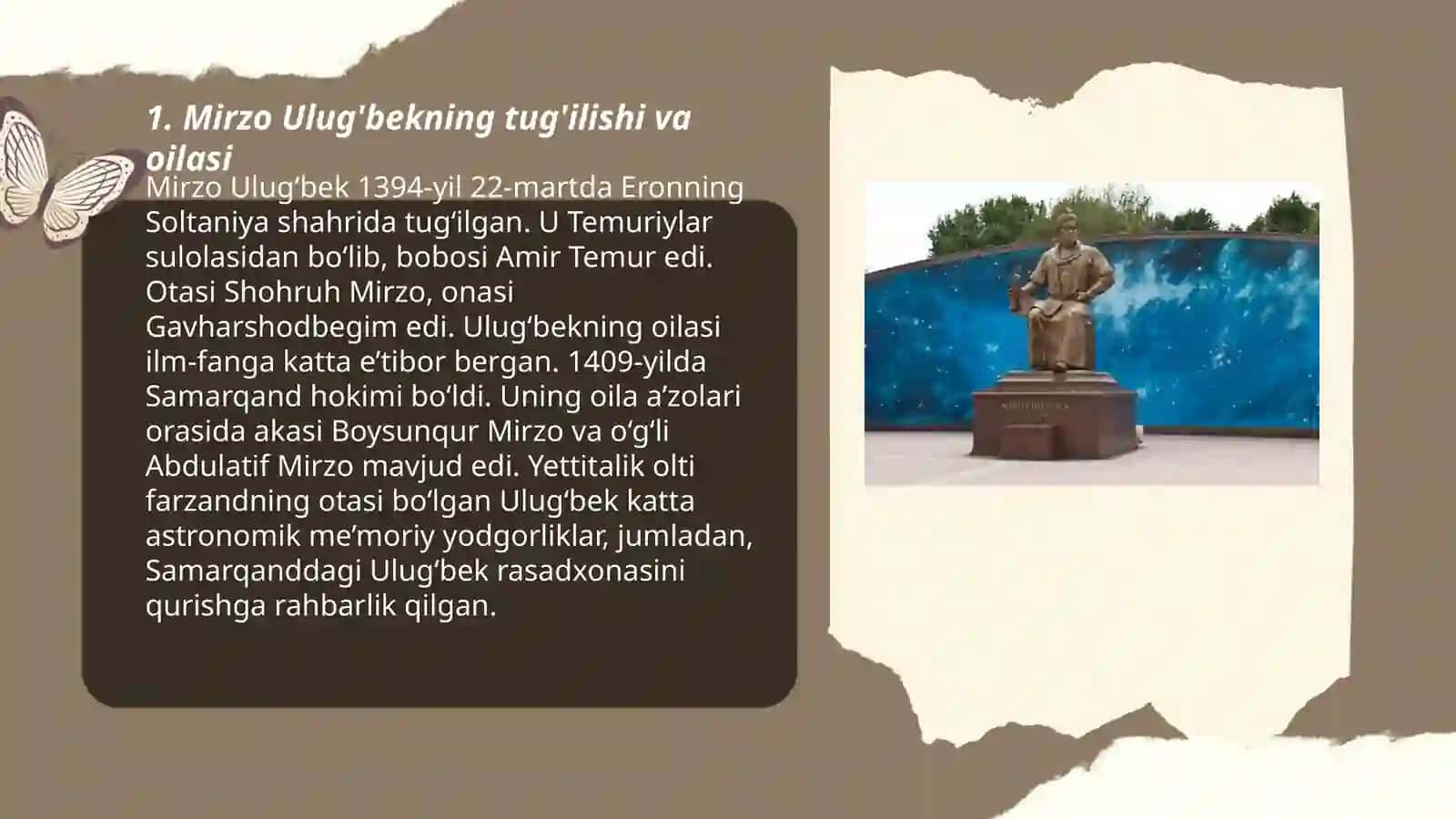 Mirzo Ulug'bek hayoti 3