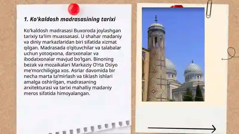 Ko'kaldosh madrasasi haqida 3
