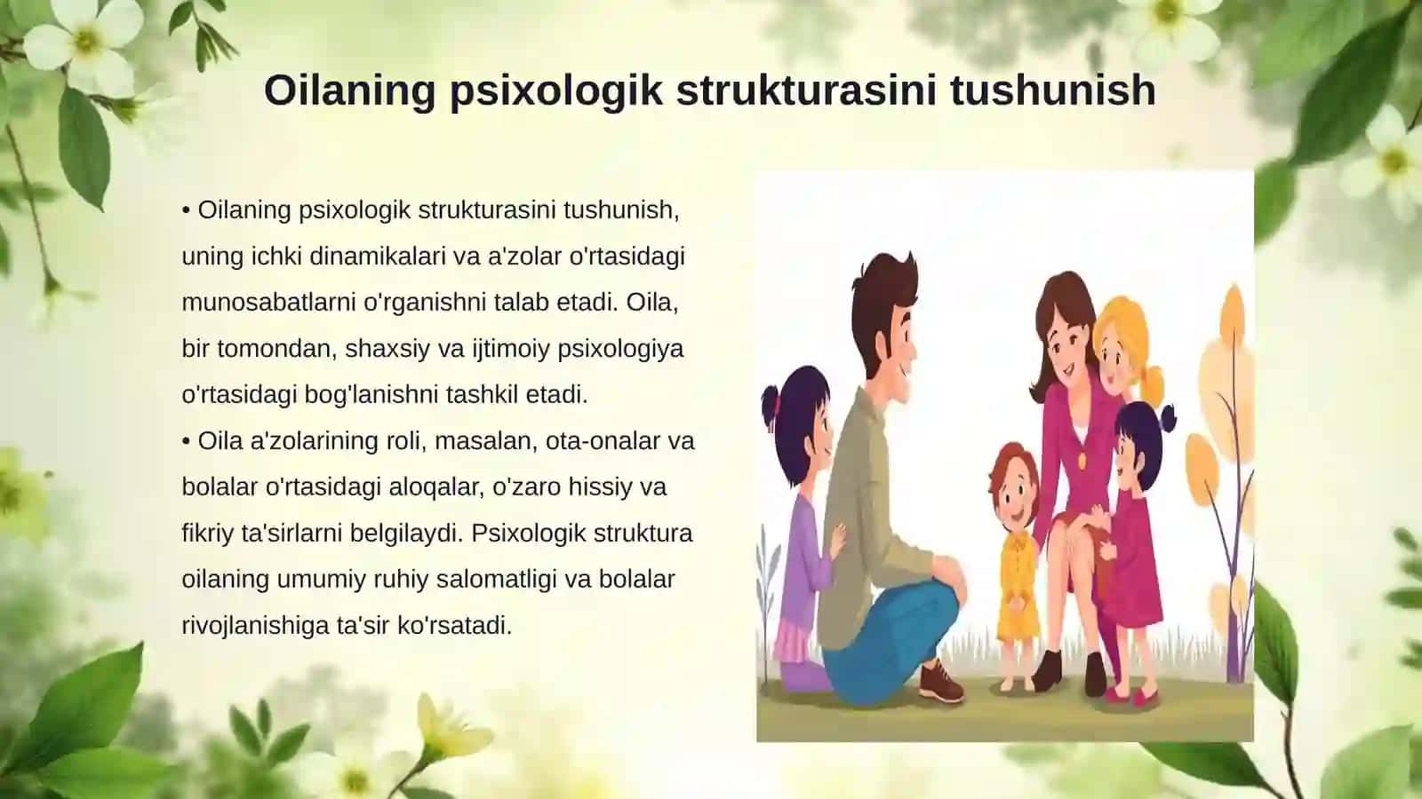 Oila psixologiyasi va bolalarning rivojlanishi 3