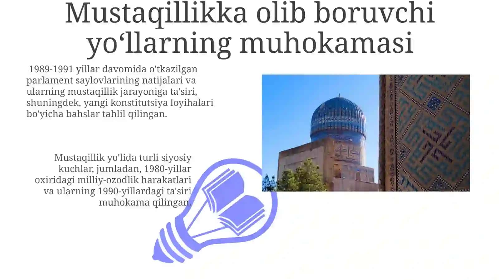 Mustaqillikka erishisharafasida O'zbekistondagi ijtimoiy-siyosiy jarayonlar 3