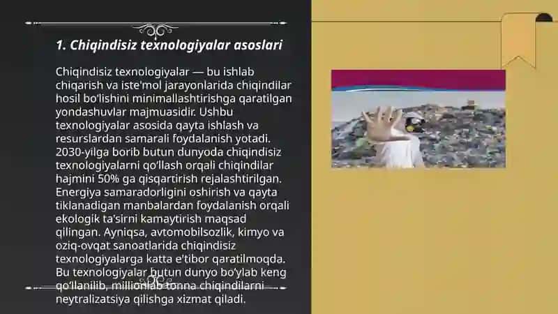 Chiqindisiz va kam chiqimli texnalogiyalar 3