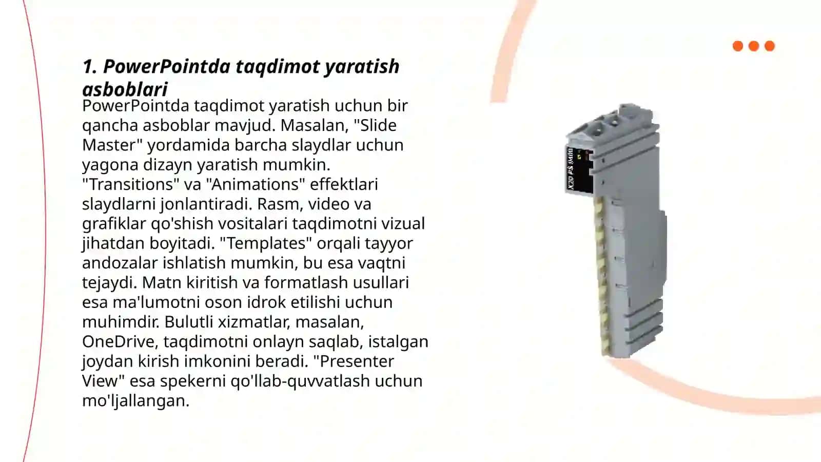 Ms Power Pointda o’rgatuvchi-interaktiv taqdimotlar yaratish.Ms Power Pointda giperssilkalar o’rnatish 3