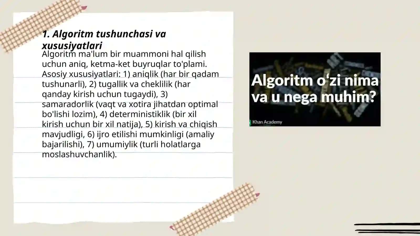 Algoritm tushunchasi va xususiyatlari 3