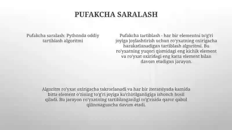Python Dasturlash Tilida Saralash Algoritmlari 3