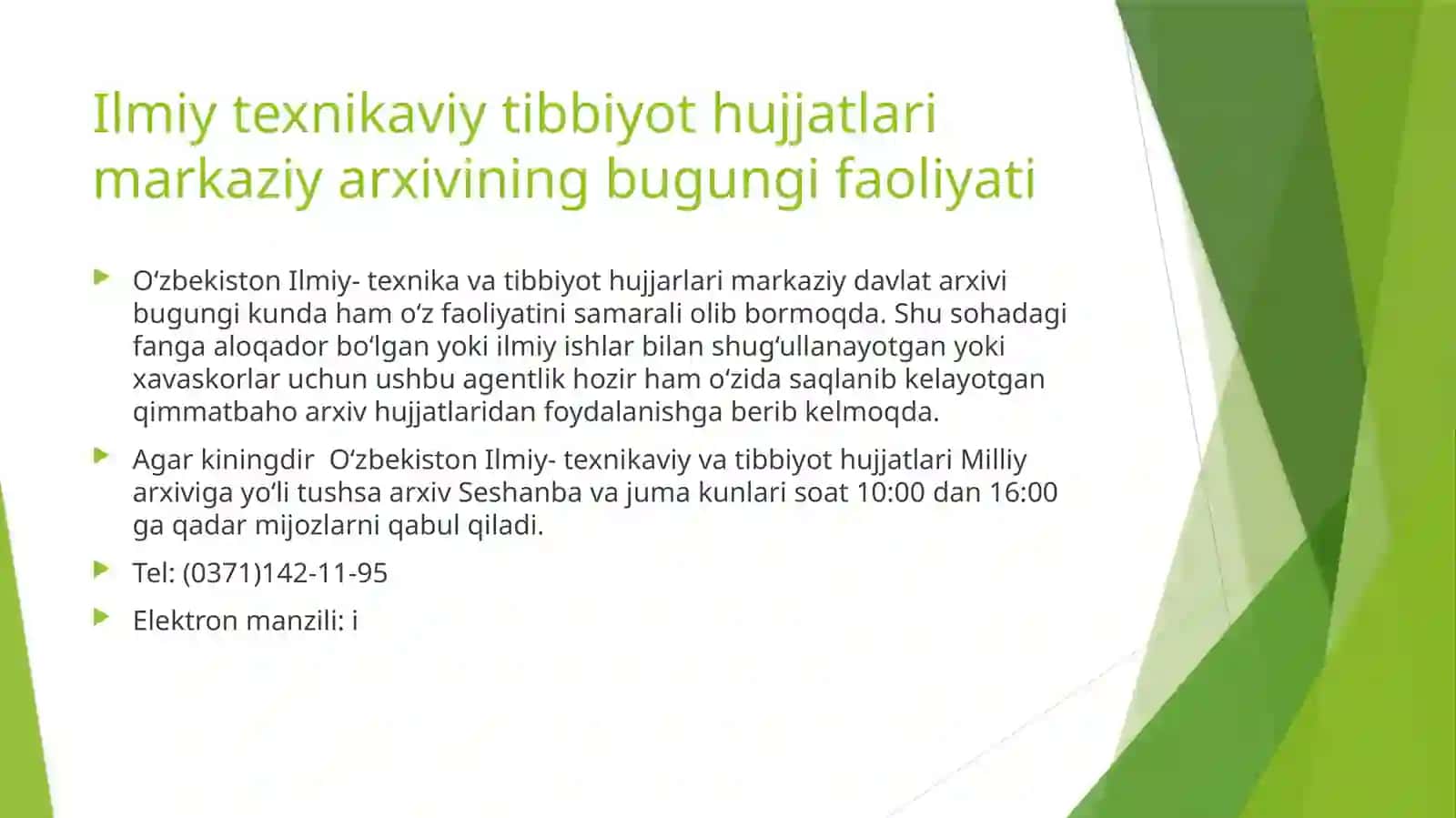 O’zbekiston tibbiyot arxivining tashkil etilishi 3