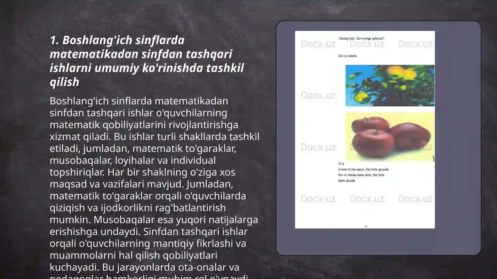 Boshlang’ich sinflarda matematikadan sinfdan tashqari ishlarni tashkil qilish turlar (4-sinf misolida) 3