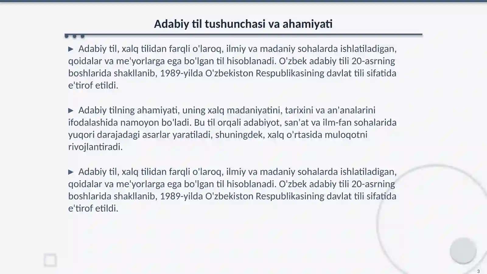 Adabiy til va nutq madaniyati uygʻunligi 3
