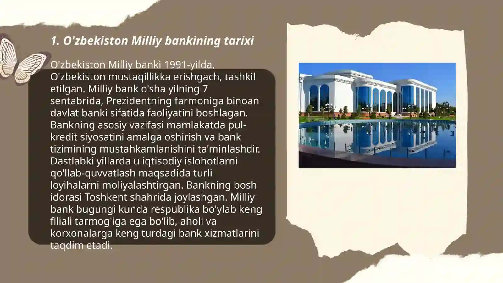 Özbekiston Milliy banki tashkil topishi faoliyati va körsatkichlari 3