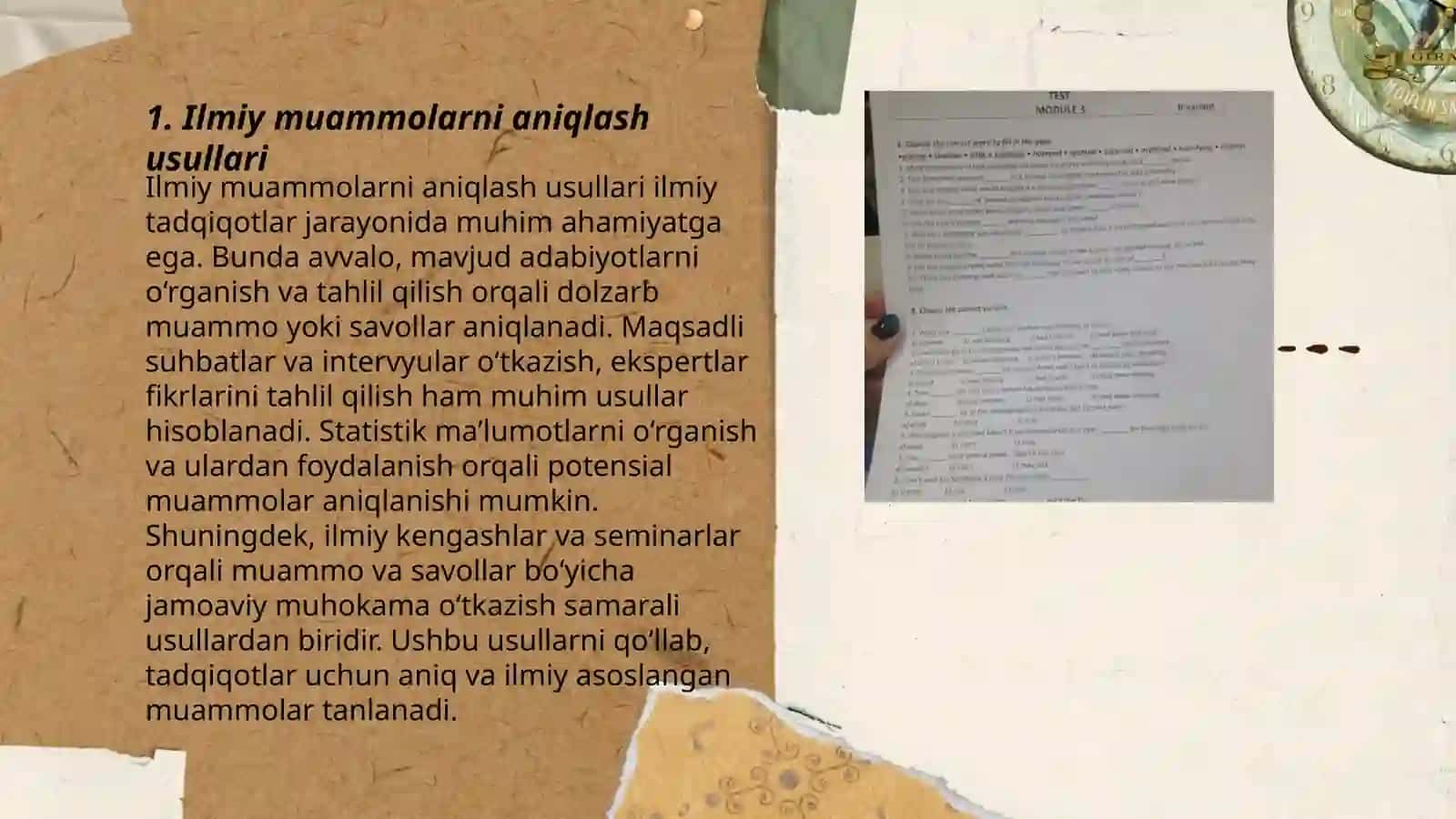 Ilmiy muammolarni tanlash va shakllantirish. Muammoning paydo bõlishi 3