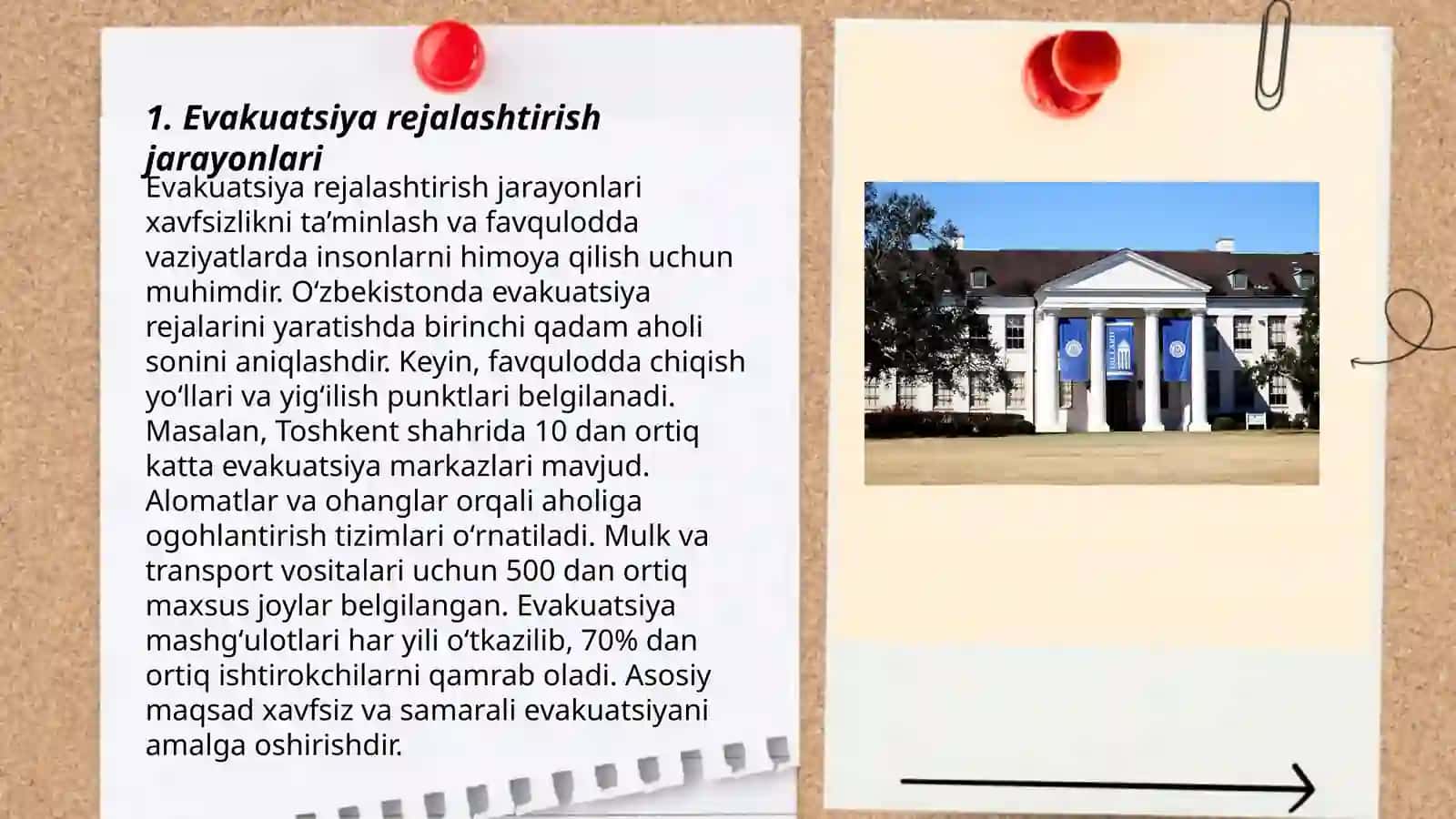 Evakuatsiya omilini mohiyati va uni tashkil qilish tadbirlari 3
