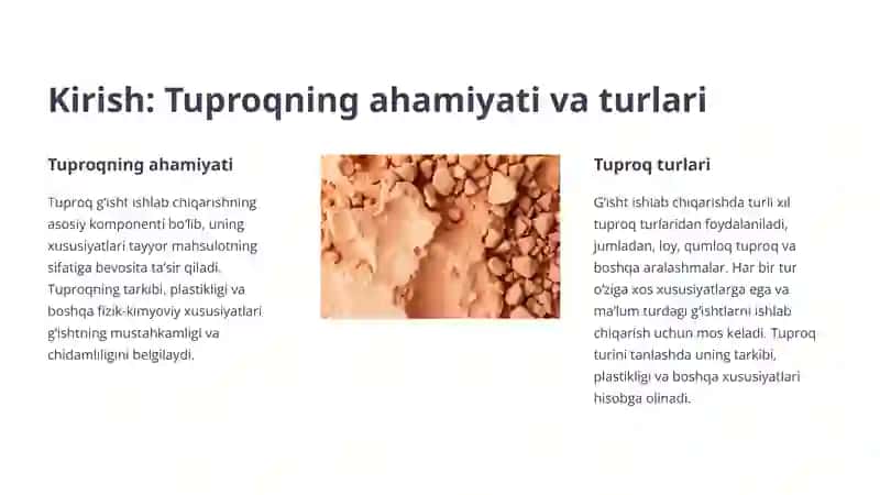 Gʻisht ishlab chiqarish texnologiyalari 3