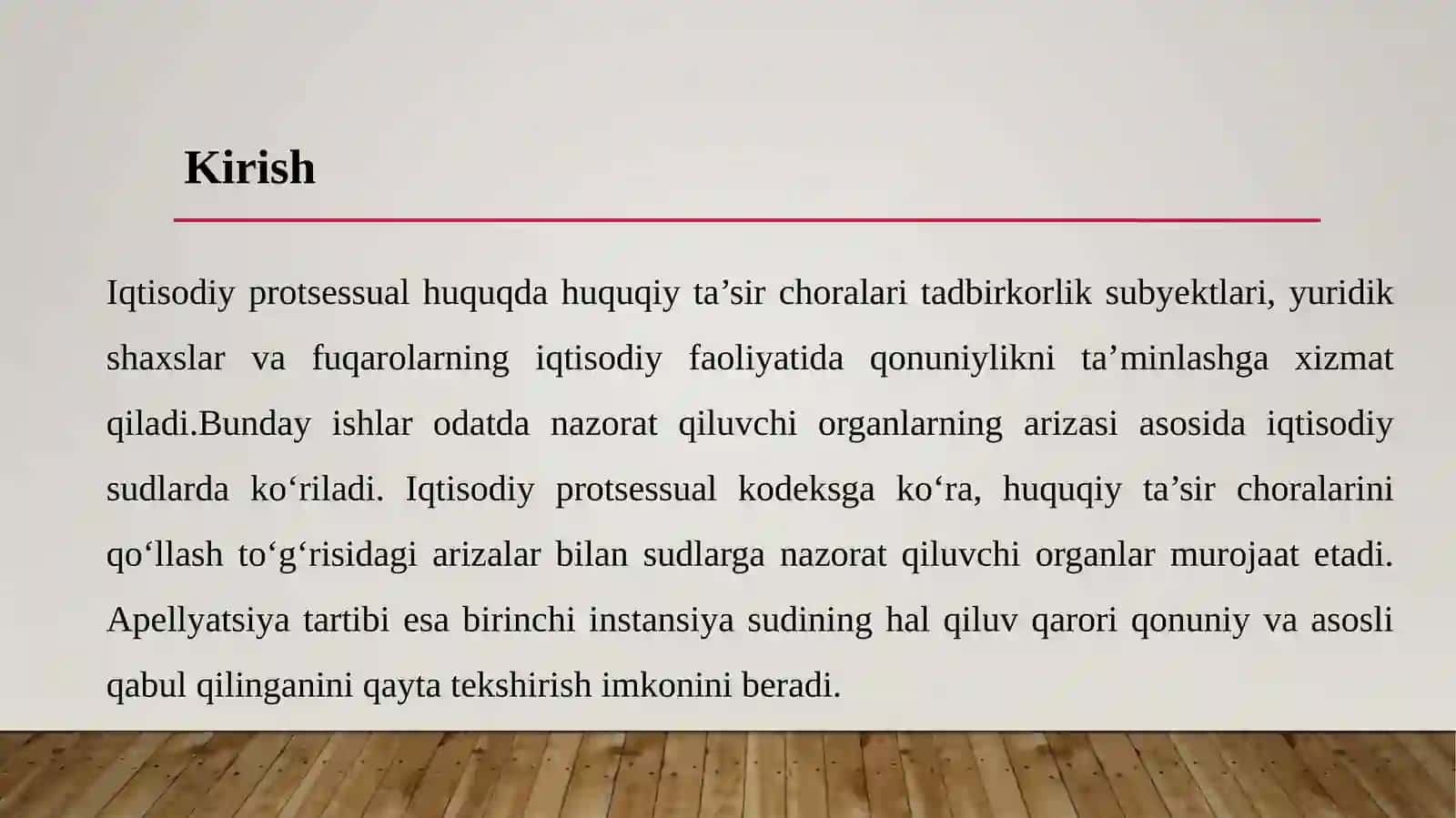 Huquqiy ta’sir chorasini qo‘llash to‘g‘risidagi ishlarni apellyatsiya tartibida ko‘rib 3