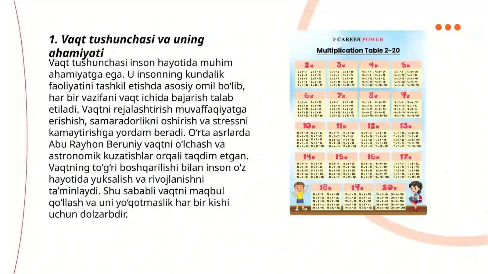 Bolalarni vaqtni chamalashga o'rgatish vazifalari 3