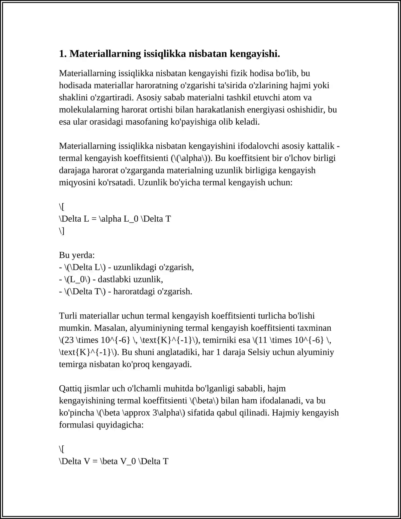 MATERIALLARNING ISSIQLIK KENGAYISHI 3