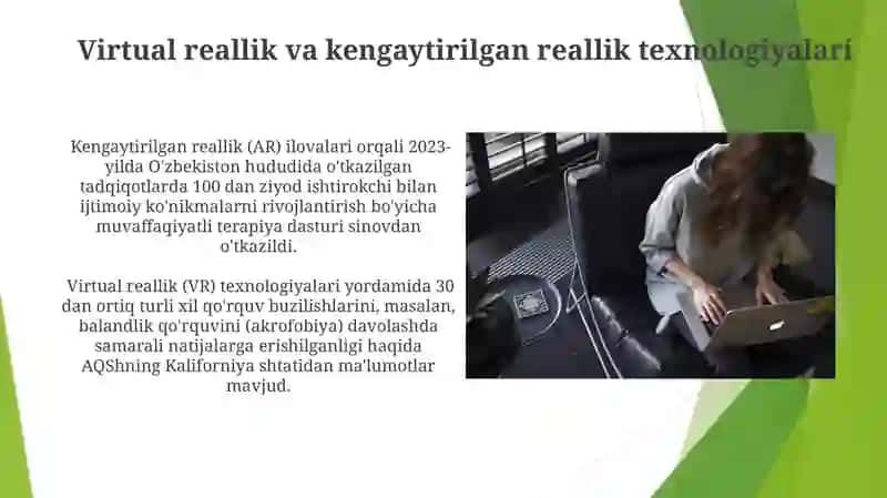 Virtual reallik va kengaytirilgan reallik texnologiyalari 3