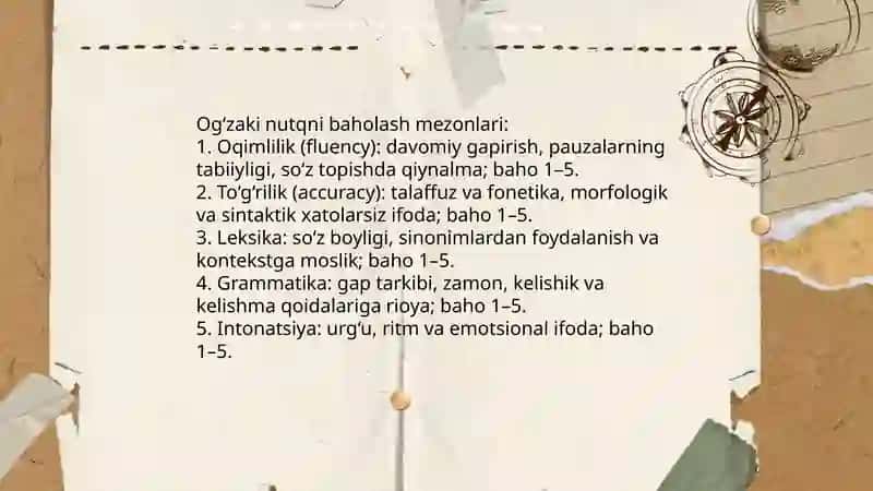 Og'zaki nutqni baholash mezonlari 3